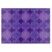 花の花 – スタンプ模様 – 紫 カッティングボード (正面)