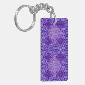 花の花 – スタンプ模様 – 紫 キーホルダー (正面左)