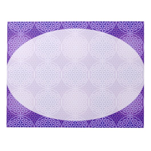花の花 – スタンプ模様 – 紫 ノートパッド (正面)
