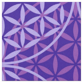 花の花 – スタンプ模様 – 紫 ファブリック (クローズアップ)