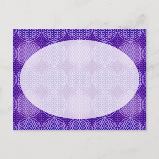花の花 – スタンプ模様 – 紫 ポストカード (正面)