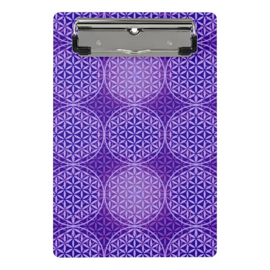 花の花 – スタンプ模様 – 紫 ミニクリップボード (正面)