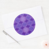 花の花 – スタンプ模様 – 紫 ラウンドシール (封筒)