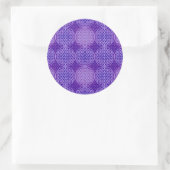花の花 – スタンプ模様 – 紫 ラウンドシール (バッグ)
