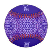 花の花 – スタンプ模様 – 紫 野球ボール (正面)