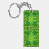 花の花 – スタンプ模様 – 緑 キーホルダー (正面左)