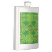 花の花 – スタンプ模様 – 緑 フラスク (右)