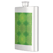 花の花 – スタンプ模様 – 緑 フラスク (左)