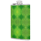 花の花 – スタンプ模様 – 緑 フラスク (左)