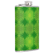 花の花 – スタンプ模様 – 緑 フラスク (右)