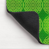 花の花 – スタンプ模様 – 緑 マウスパッド (コーナー)