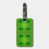 花の花 – スタンプ模様 – 緑 ラゲッジタグ (裏面縦)