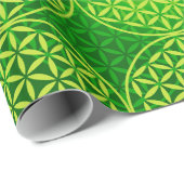 花の花 – スタンプ模様 – 緑 ラッピングペーパー (ロールコーナー)