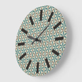 花の花 – スタンプ模様 – BG 1 ラージ壁時計 (傾斜)