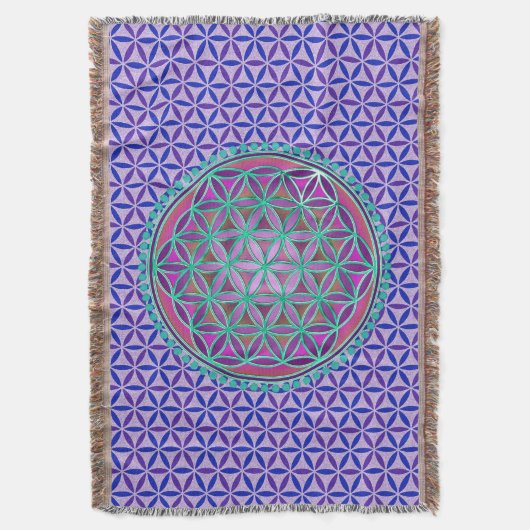 花の花 – スタンプ模様 – BG 4 スローブランケット (正面縦)