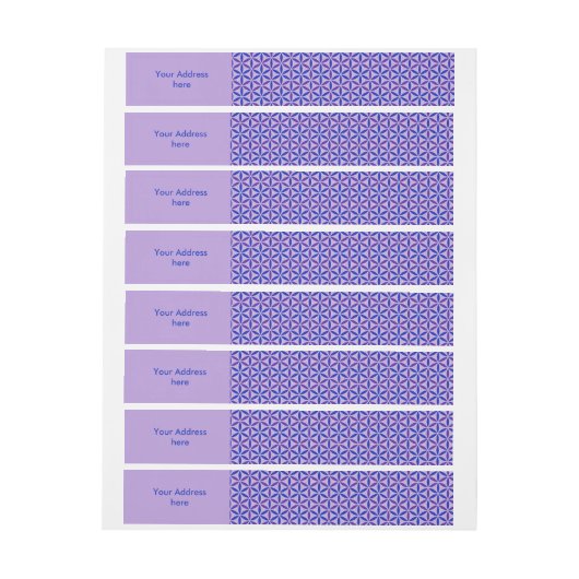 花の花 – スタンプ模様 – BG 4 ラップアラウンド宛名ラベル (シート)