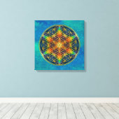 花の花 – フラクタル花1 キャンバスプリント (インサイチュ (ウッドフロア))