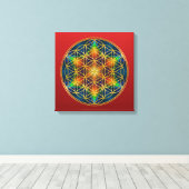 花の花 – フラクタル花1 キャンバスプリント (インサイチュ (ウッドフロア))