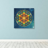 花の花 – フラクタル花1 キャンバスプリント (インサイチュ (ウッドフロア))