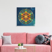 花の花 – フラクタル花1 キャンバスプリント (インサイチュ (リビング))