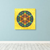 花の花 – フラクタル花1 キャンバスプリント (インサイチュ (ウッドフロア))