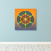 花の花 – フラクタル花1 キャンバスプリント (インサイチュ (ウッドフロア))