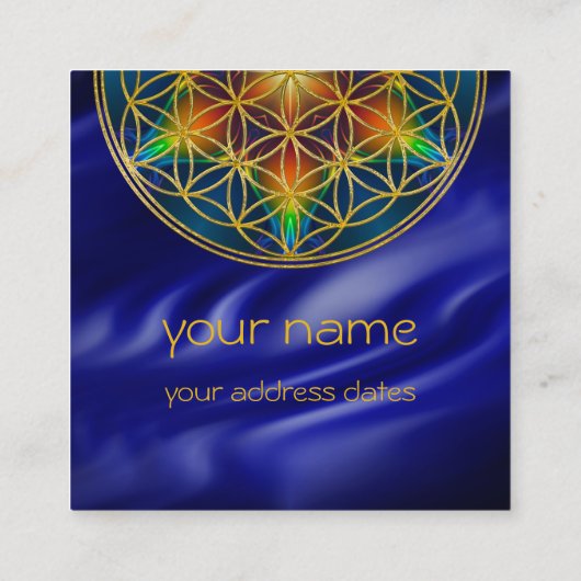 花の花 – フラクタル花1 スクエア名刺 (裏面)