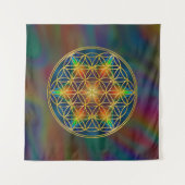 花の花 – フラクタル花1 タペストリー (正面(横))