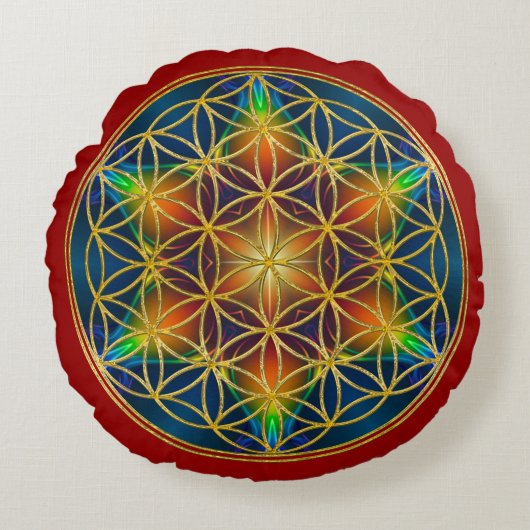 花の花 – フラクタル花1 ラウンドクッション (正面)