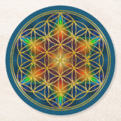 花の花 – フラクタル花1 ラウンドペーパーコースター (正面)