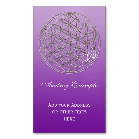 花の花/ブルームデレベンス – シルバー マグネット名刺 (正面縦)