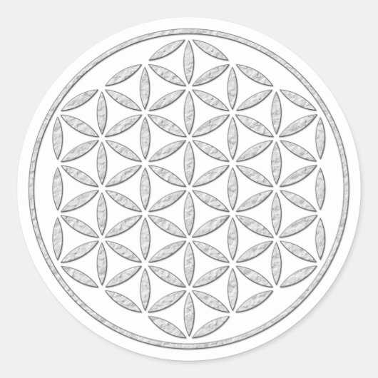 花の花/ブルームデレベンス – スタンプ白 ラウンドシール (正面)