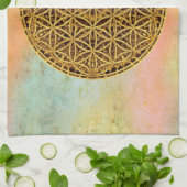 花の花/ブルームデレベンス – メダル金ゴールド キッチンタオル (折り畳み)