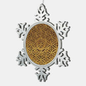 花の花/ブルームデレベンス – メダル金ゴールド スノーフレークピューターオーナメント (右)