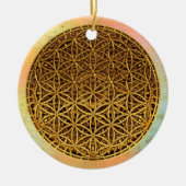 花の花/ブルームデレベンス – メダル金ゴールド セラミックオーナメント (正面)