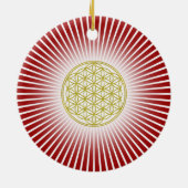 花の花/ブルームデレベンス – 白い光線 セラミックオーナメント (裏面)