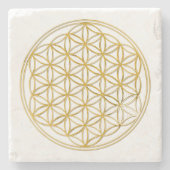 花の花/ブルームデレベンス – 金ゴールド ストーンコースター (正面)