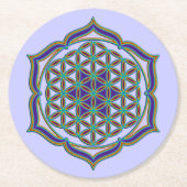 花の花/ブルームデレベンス – Lotus Contour ラウンドペーパーコースター (正面)