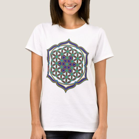 花の花/ブルームデレベンス – Lotus Contour Tシャツ (正面)