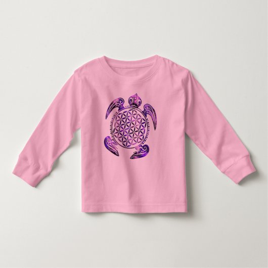 花の花/ブルームデレベンス – turtle violet ベビーTシャツ (正面)