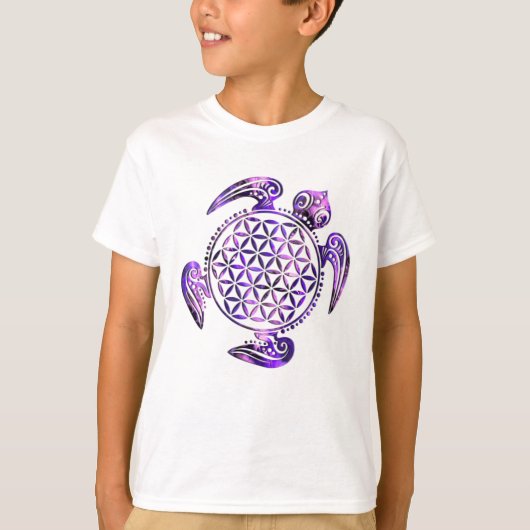 花の花/ブルームデレベンス – turtle violet tシャツ (正面)
