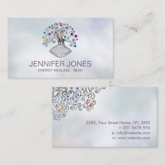 花の花 – 木の花 – カラフル 名刺 (正面/裏面)