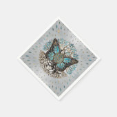 花の花 – 木の花 – 蝶 スタンダードカクテルナプキン (角)