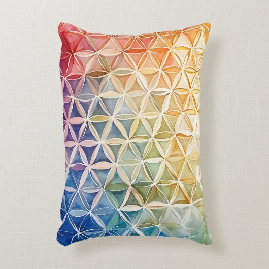 花の花 – 水色絵を描の アクセントクッション (正面(垂直))