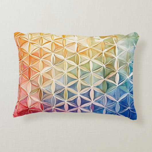 花の花 – 水色絵を描の アクセントクッション (裏面)