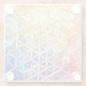 花の花 – 水色絵を描の ガラスコースター (裏面)