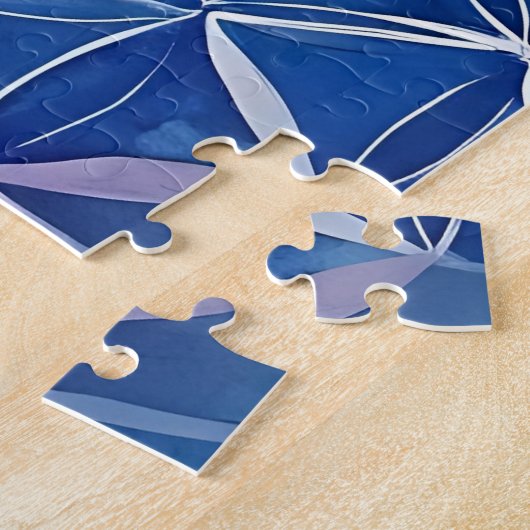 花の花 – 水色絵を描の ジグソーパズル (側面)