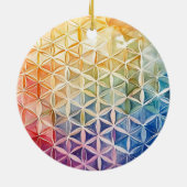 花の花 – 水色絵を描の セラミックオーナメント (裏面)