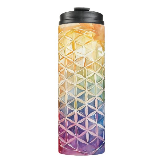 花の花 – 水色絵を描の タンブラー (正面)