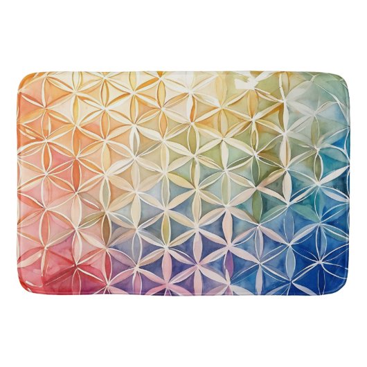 花の花 – 水色絵を描の バスマット (正面)